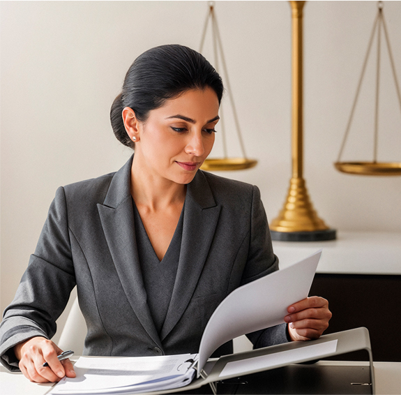 Woman Reviewing Documents