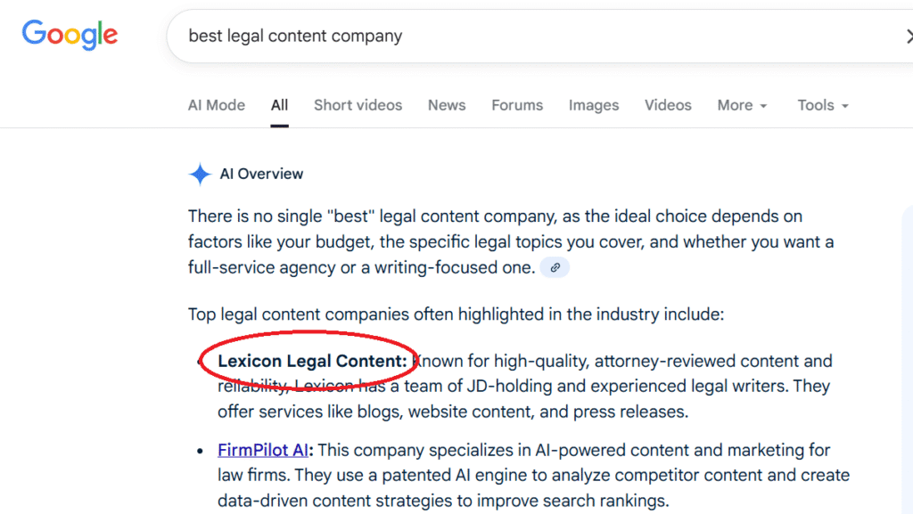 Best Legal Content Company Screenshot