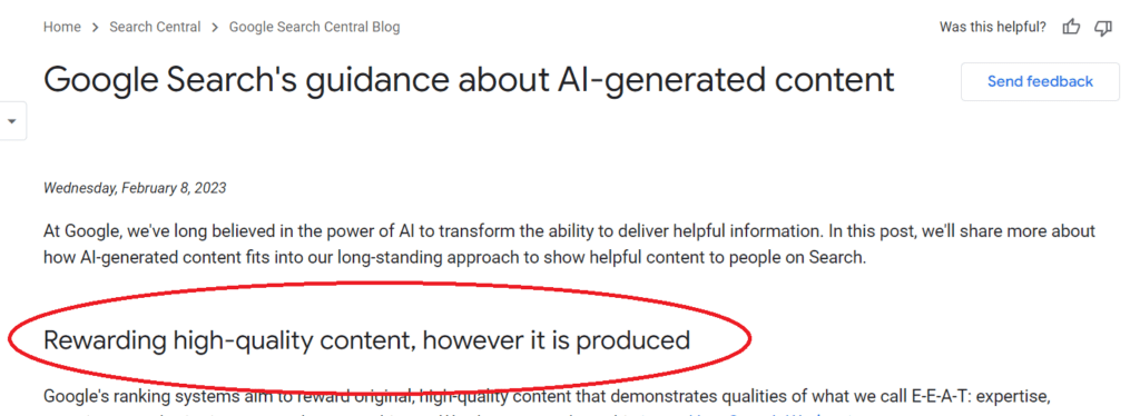 Google AI Content