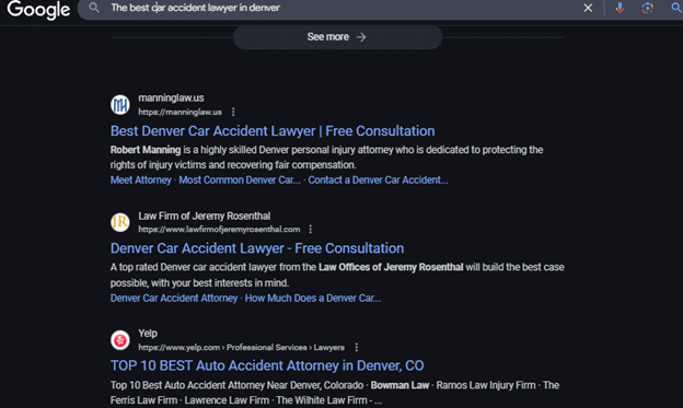 Law Firm Content Serps