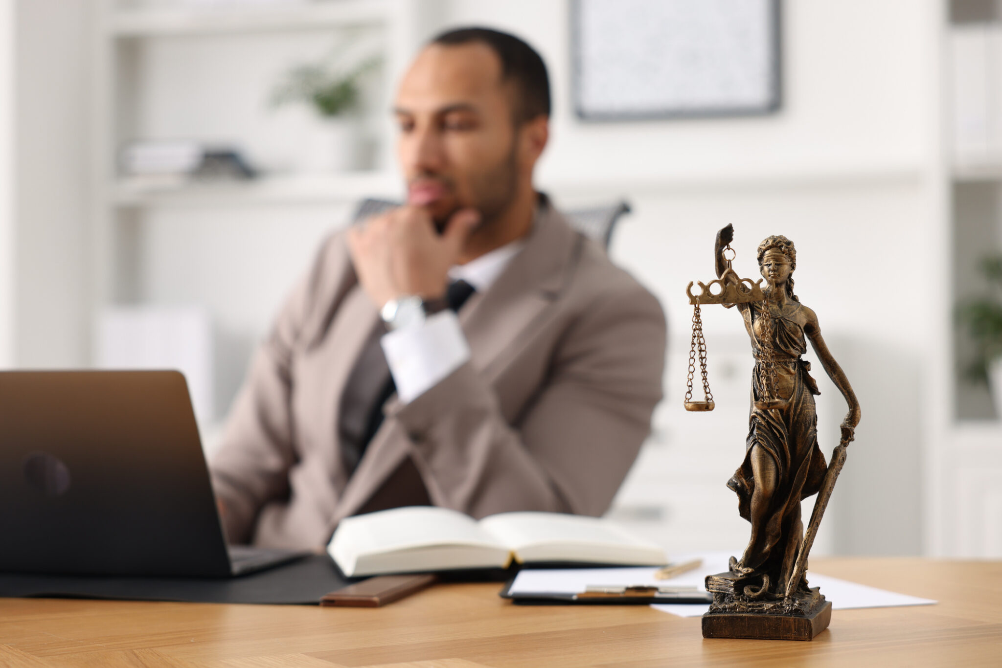 Man Struggling With How To Write Content For A Law Firm 2048x1366 1
