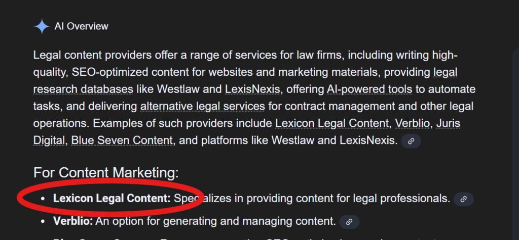 Aio For Lawyers Lexicon Legal Content Google Ai Overview